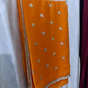 Orange Designer Saree- Blouse