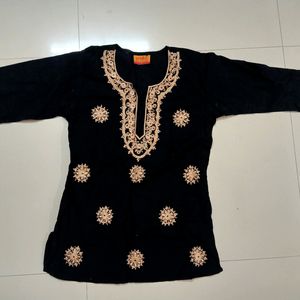 Srishti Black Kurti With Golden Embroidery