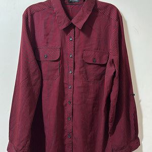 Pintrest Korean Oversized Maroon Shirt