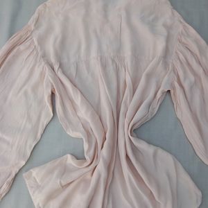 New Korean Peach Buff Sleeves Shirt