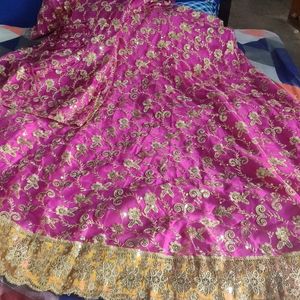 rani pink heavy  partywear lahanga