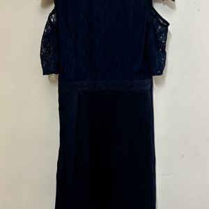 Blue Cold Shoulder Dress From Pantaloons