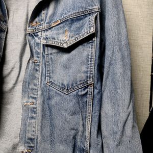 Denim rough oversized jacket