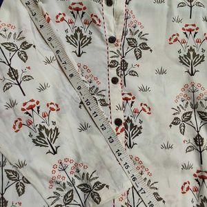 XL Cream Printed Kurta