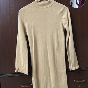 Tan Bodycon Formal Dress For Winters