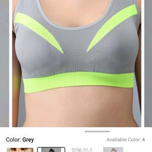 Grey Green Racerback Sports Bra M 34B