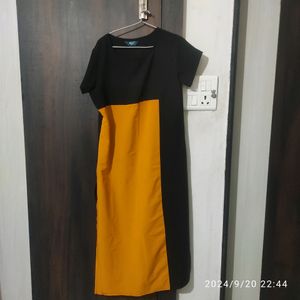 Yellow Black Colour  Combination Kurta