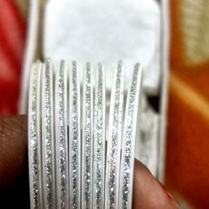 Gajri & White Glass Bangles