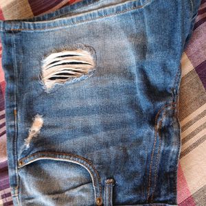 Distressed Denim Shorts