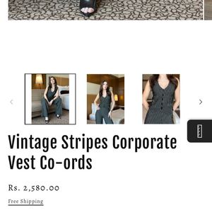 Vintage Stripes Corporate Vest Co-ords