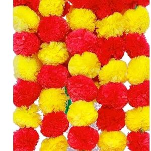 Plastic Flower Mala Pack Of 5 Multi Colour