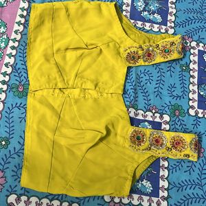 Lemon Yellow Saree