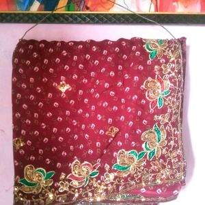 Red Saari For Women