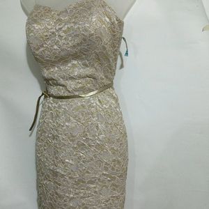 PRETTY GOLDEN NET DRESS