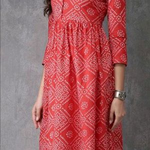 Anouk Red Bandhani A-line Kurti