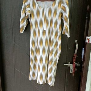 Kurti White Printed