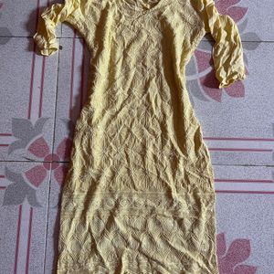 Sequins Yellow Kurti 💛