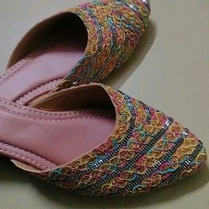 Women Pink Flat Multi Jutti