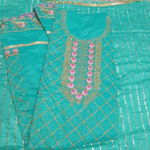 Embroidery Work Chanderi Suit