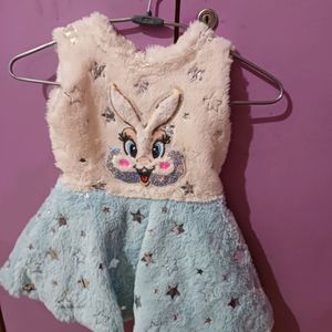 Beautiful Party Fur Frock for 1-2 Year Girls