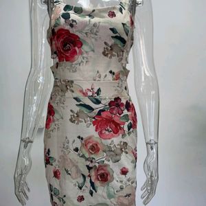 Floral Dress With Cut Designs