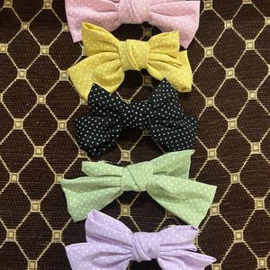 Pack Of 5 Polka Medium Size Bows