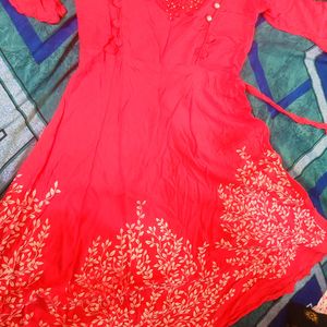 Combo Flared Pink Kurti