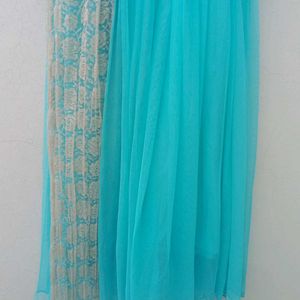 Cyan Colour Long Gown