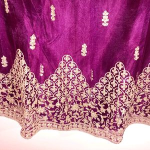 Wine Purple Sharara Lehenga Choli With Dupatta