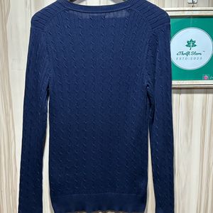 Tommy Hilfiger V-Neck Navy Blue Sweater