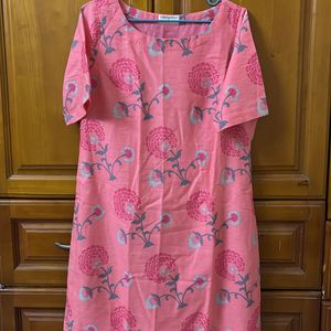 Peach Pink Short Sleeves Kurta