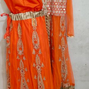 Heavy Embroidery Orange Deewani Mastani Suit