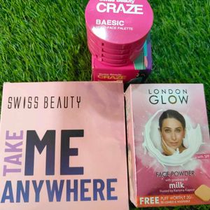 Swiss Beauty Eyeshadows & London Glow Face Powder