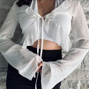 Urbanic White Mesh Top