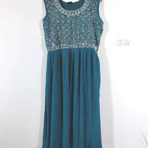 Sea Green Bead Embroidered Gown (Women's)