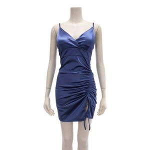 Blue Glossy Bodycon Dress