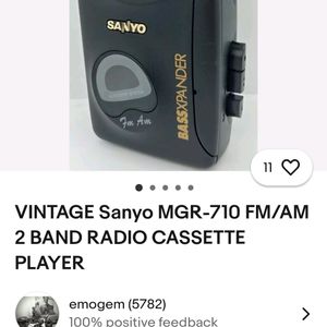 VINTAGE Sanyo MGR-710 FM/AM RADIO CASSETTE PLAYER