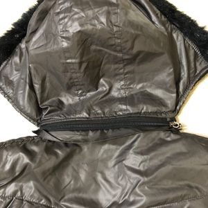 Charcoal Half sleeve Puffer Jacket(Women)