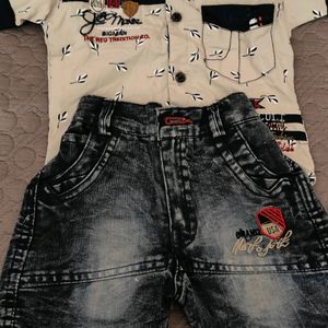 Boy Shirt With Denim Trouser