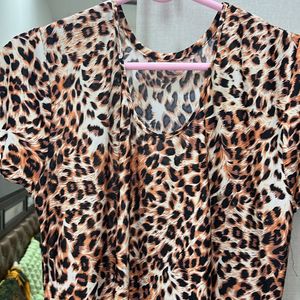 Branded  Leopard Print Gown