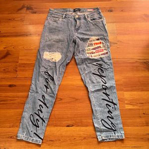 Only x Marvel Patchwork Jeans