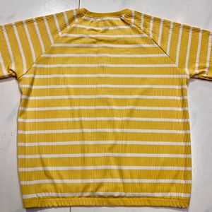 Yellow Strip Crop Top