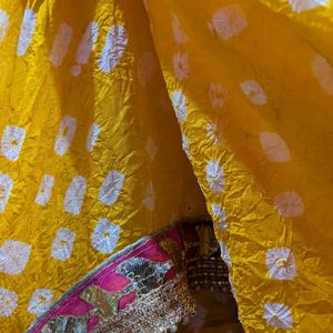 Rajasthani Bandhni Style Dupatta With Gota Work