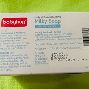 Babyhug Milky Soap Gentle Cleansing 125g