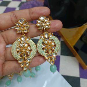 Pista Green Kundan Jewellery Set