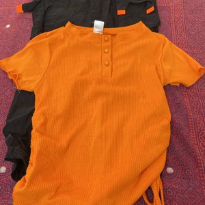 Co Ord Orange And Black - Brand New