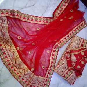 pretty red  bridal lehnga.