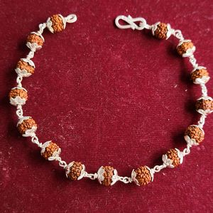 Silver Rudraksh Rakhi / Bracelet (Rud004)