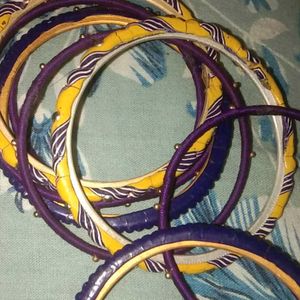 Violet, Mustard Lakh Bangles