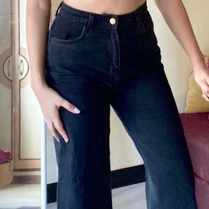 Wide Leg black high waist brand new denim Jean